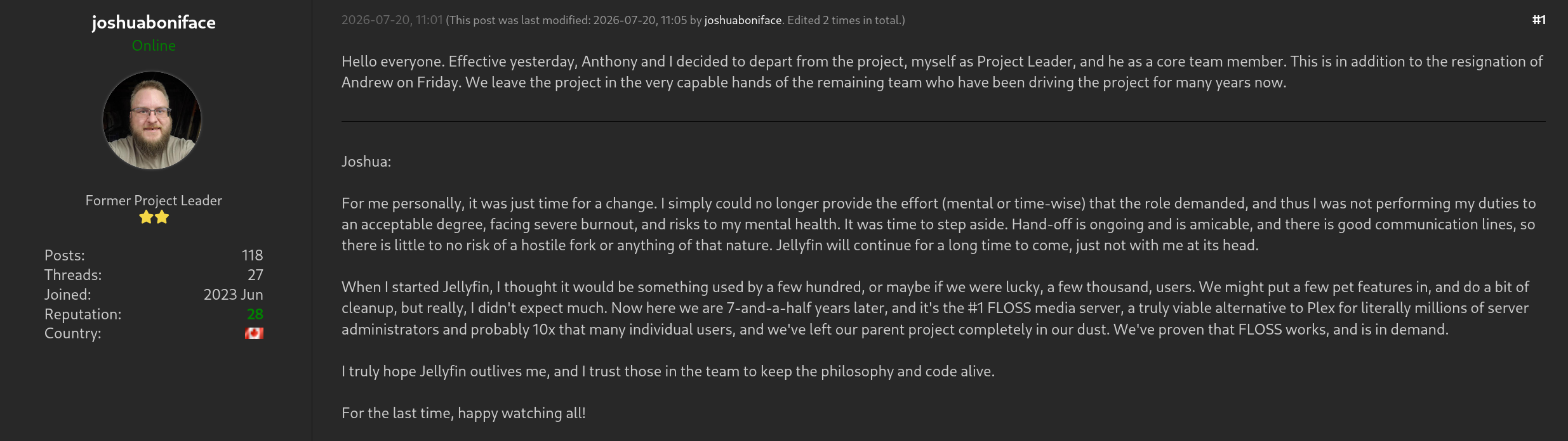 The Forum Announcement